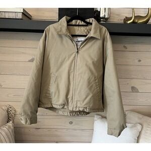 SEARS ROEBUCK & Co. Beige Fall‎ Winter Jacket 1980s Mens Size XL Quilted Lining